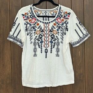 Sundance Embroidered White Top